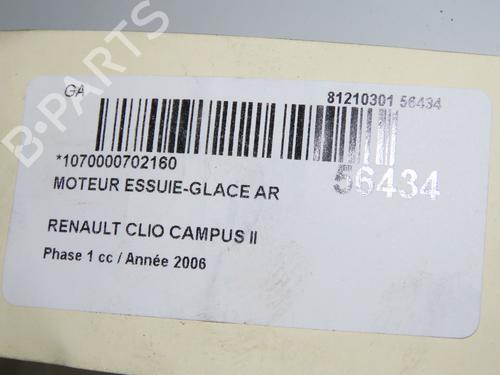 Ruitenwissermotor achter RENAULT CLIO II (BB_, CB_) 1.5 dCi (B/C2J) (68 hp) 31748046