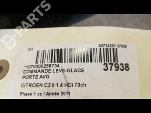 Left front window switch CITROËN C3 II (SC_) 1.4 HDi 70 (SC8HZC, SC8HR0, SC8HP4) | BP9610788I27 