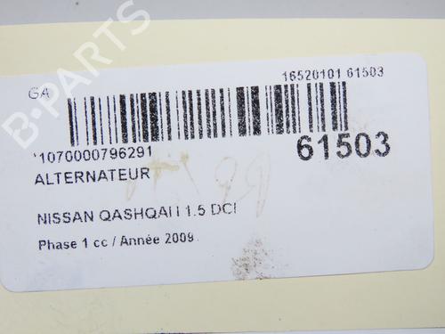 Used Alternator Alternator NISSAN QASHQAI I (J10, NJ10) 1.5 dCi (106 hp) 40241001 40241001