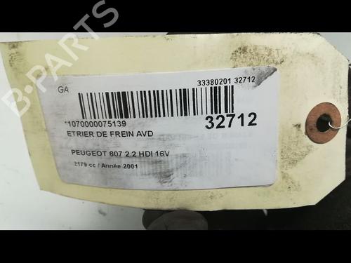 Used Right front brake caliper PEUGEOT 607 (9D, 9U) 2.2 HDi (133 hp) 14877138