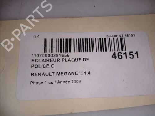 Licence plate light RENAULT MEGANE III Hatchback (BZ0/1_, B3_) 1.4 TCe (BZ0F, BZ1V) | BP14880897I40 