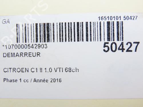 Used Starter Starter CITROËN C1 II (PA_, PS_) 1.0 VTi 68 (69 hp) 19528891 19528891
