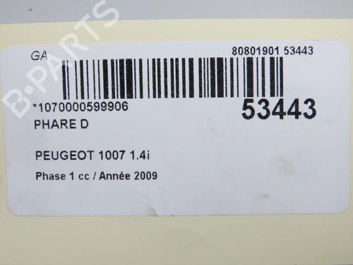 Right headlight PEUGEOT 1007 (KM_) 1.4 | BP33249709C29 - Image 5