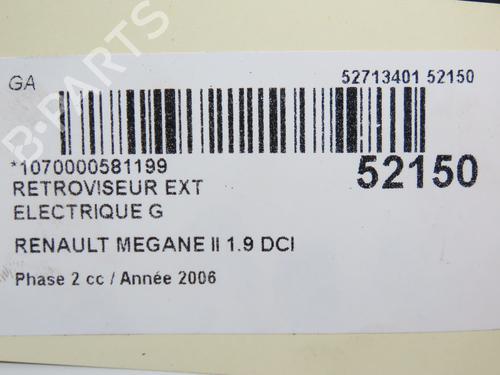 Left mirror RENAULT MEGANE II Estate (KM0/1_) 1.9 dCi | BP28968695C26 