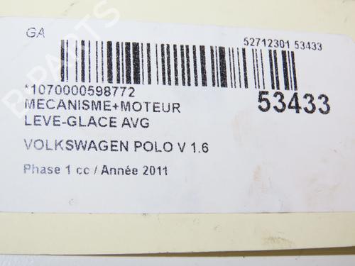 Used Front left window mechanism VW POLO V (6R1, 6C1) 1.6 TDI (90 hp) 28831189