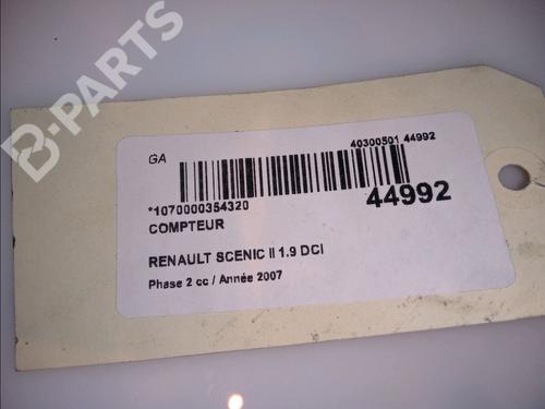 Instrument cluster RENAULT SCÉNIC II (JM0/1_) 1.9 dCi (JM14) | BP11101366C47 