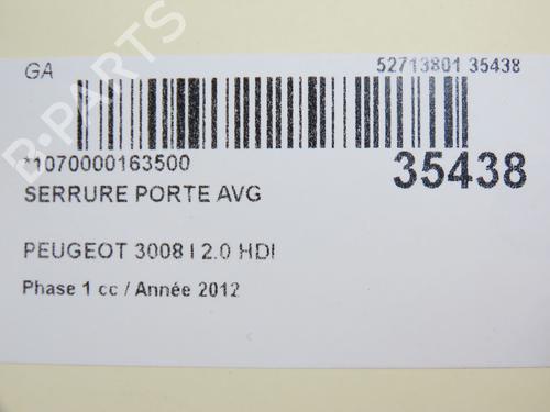 Used Front left lock PEUGEOT 3008 I MPV (0U_) 2.0 HDi Hybrid4 (163 hp) 9601449