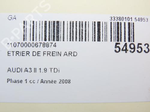Right rear brake caliper AUDI A3 (8P1) 1.9 TDI | BP30164308M106