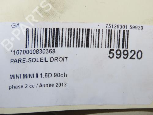 Right sun visor MINI MINI (R56) One D | BP40484877I2 - Image 3