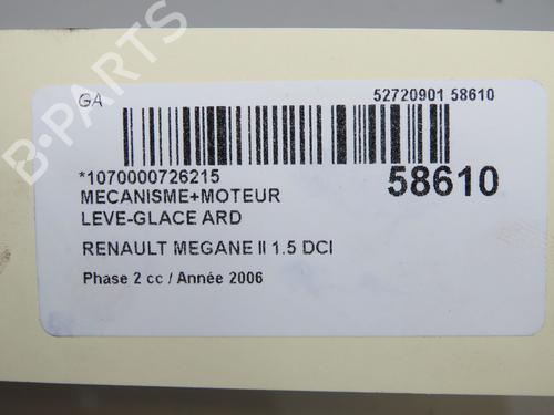 Used Rear right window mechanism Rear right window mechanism RENAULT MEGANE II Estate (KM0/1_) 1.5 dCi (KM16, KM1E) (106 hp) 33893150 33893150