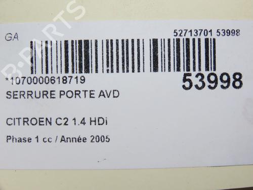 Used Front right lock CITROËN C2 (JM_) 1.4 HDi (68 hp) 28968799