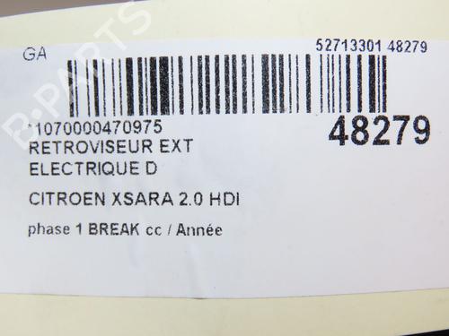 Ryggespeil høyre CITROËN XSARA Break (N2) 2.0 HDI 90 | BP28968617C27 