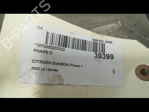 right-headlight-citroen-evasion-mpv-22-u6-20-16v-6205t7-1994-1995-1996-1997-1998-1999-2000-2001-2002-9608002 main image