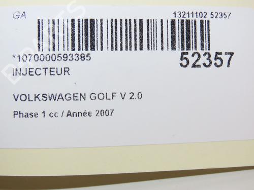 Used Injector VW GOLF V (1K1) 2.0 TDI (136 hp) 33132485