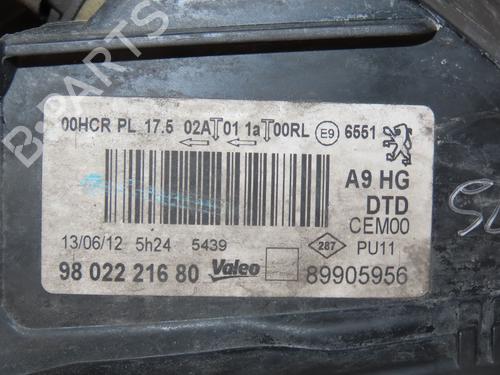 Right headlight PEUGEOT 208 I (CA_, CC_) 1.6 HDi | BP28969431C29 
