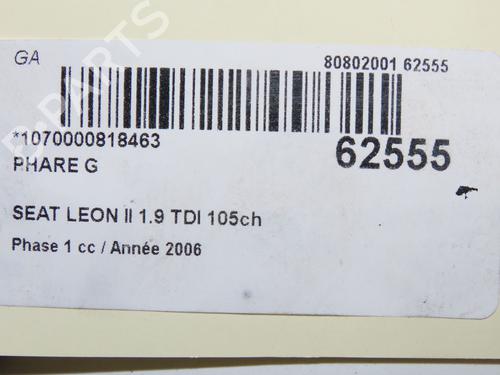 Left headlight SEAT LEON (1P1) 1.9 TDI | BP40050894C28 - Image 6