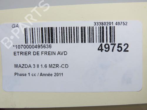 Right front brake caliper MAZDA 3 (BL) 1.6 MZ-CD (BL14) | BP33444895M104  - Image 6