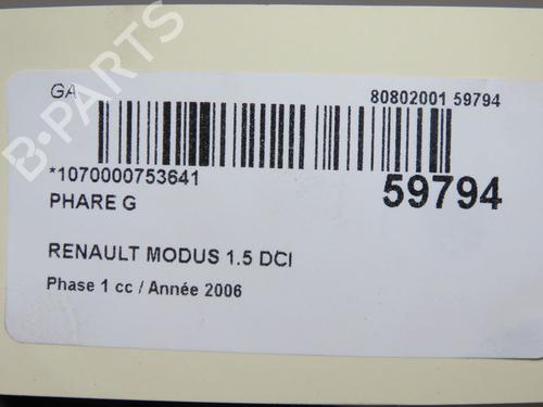 Left headlight RENAULT MODUS / GRAND MODUS (F/JP0_) 1.5 dCi (FP0F, JP0F) | BP38942766C28 - Image 5
