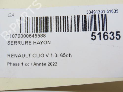 Tailgate lock RENAULT CLIO V (B7_) 1.0 SCe 65 (B7MG) | BP29441809C101 