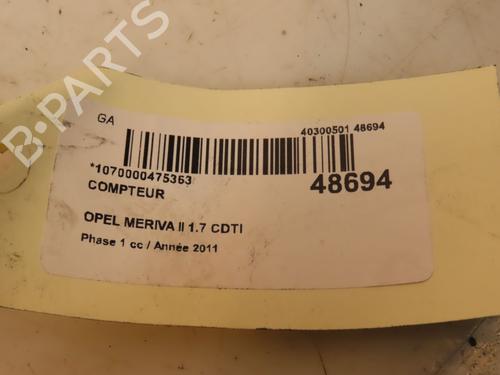 Instrument cluster OPEL MERIVA B MPV (S10) 1.7 CDTI (75) | BP16688227C47 