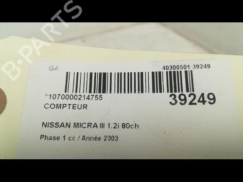 Instrument cluster NISSAN MICRA III (K12) 1.2 16V | BP9605799C47