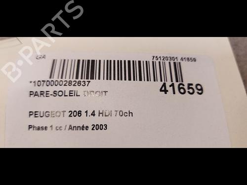 Right sun visor PEUGEOT 206 Hatchback (2A/C) 1.4 HDi eco 70 | BP23177469I2