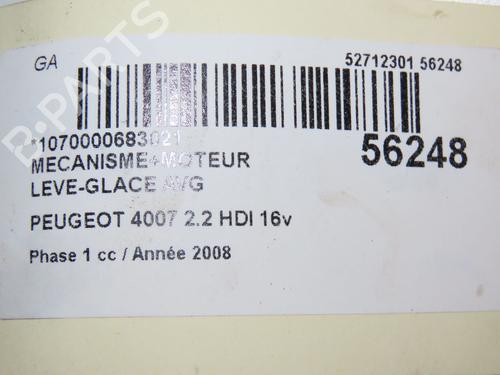 Used Front left window mechanism PEUGEOT 4007 (VU_, VV_) 2.2 HDi (156 hp) 30522340