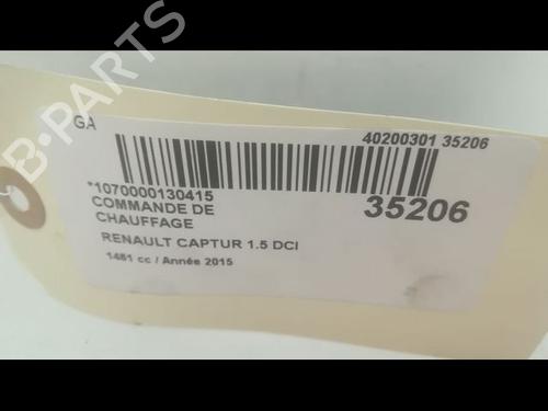 Used Climate control Climate control RENAULT CAPTUR I (J5_, H5_) 1.5 dCi 90 (J5N4, J5M5, J5MW, J5M6, J5AL, J5AJ) (90 hp) 9599077 9599077