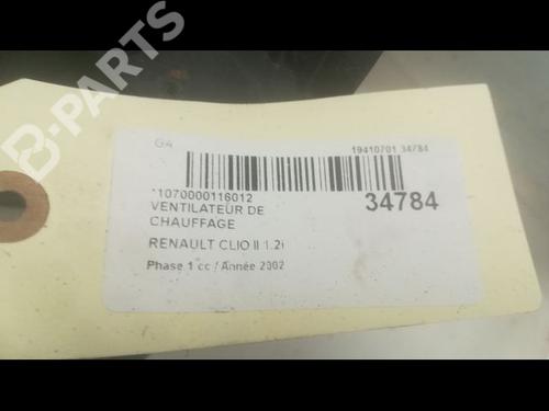 Heater blower motor RENAULT CLIO II (BB_, CB_) 1.2 (BB0A, BB0F, BB10, BB1K, BB28, BB2D, BB2H, CB0A,... | BP9598107M62 
