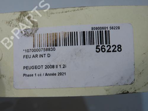 Højre baglygte bagklap Højre baglygte bagklap PEUGEOT 2008 II (UD_, US_, UY_, UJ_, UR_, UC_) 1.2 PureTech 100 (USHNK) (101 hp) 36958619 36958619