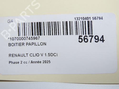 Throttle body RENAULT CLIO V (B7_) 1.5 Blue dCi 100 (B7AD) | BP33998689M82  - Image 6