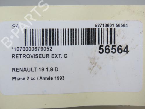 Left mirror RENAULT 19 I (B/C53_) 1.9 D (B/C534, B/C53J) | BP30652527C26 