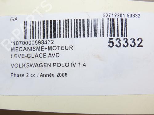 Used Front right window mechanism VW POLO IV (9N_, 9A_) 1.4 TDI (70 hp) 28831127