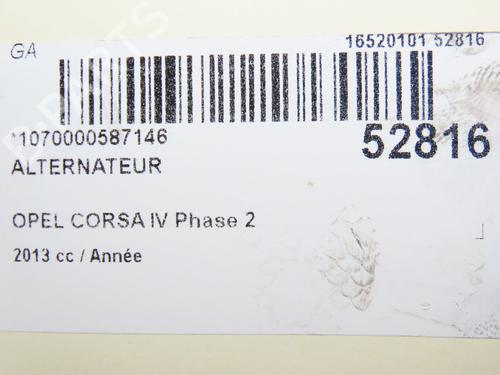 Alternator OPEL CORSA D (S07) 1.4 (L08, L68) | BP28829109M7 - Image 8