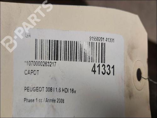 Hood PEUGEOT 308 I (4A_, 4C_) 1.6 HDi | BP9611620C1