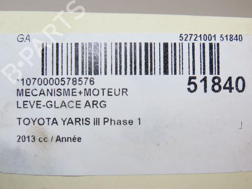 Used Rear left window mechanism TOYOTA YARIS (_P13_) 1.5 Hybrid (NHP130_, NHP130) (101 hp) 28831823