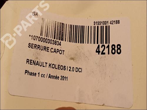 Hood lock RENAULT KOLEOS I (HY_) 2.0 dCi 4x4 (HY0K) | BP9616805C133 