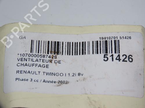 Used Heater blower motor RENAULT TWINGO I (C06_) 1.2 (C066, C068) (58 hp) 28967225