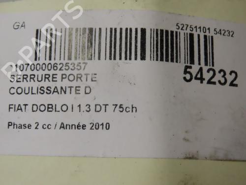 Rear right lock FIAT DOBLO Box Body/MPV (223_) 1.3 D Multijet | BP28969124C99 