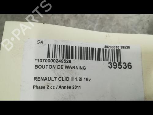 Used Warning switch RENAULT CLIO III (BR0/1, CR0/1) 1.2 16V (BR02, BR0J, BR11, CR02, CR0J, CR11) (75 hp) 9609649