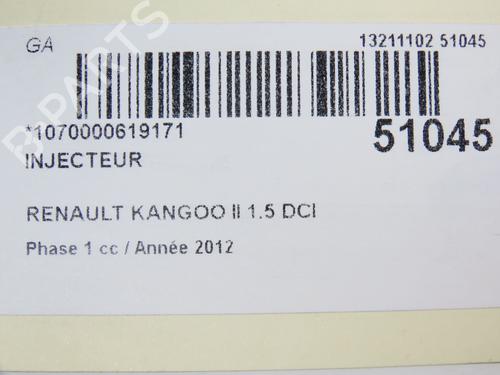 Injector RENAULT KANGOO Express (FW0/1_) 1.5 dCi 90 (FW0G, FW05, FW08, FW11) | BP28828811M100