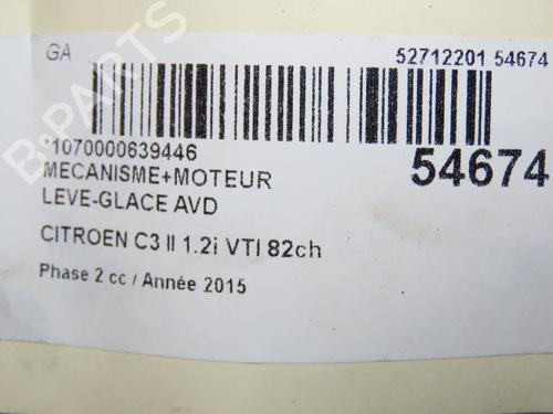 Used Front right window mechanism CITROËN C3 II (SC_) 1.2 VTi 82 (82 hp) 31162646