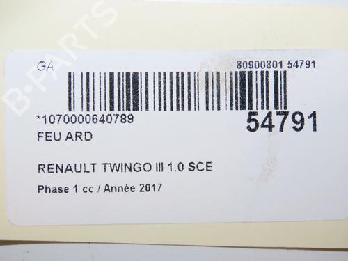 Right taillight RENAULT TWINGO III (BCM_, BCA_) 1.0 SCe 70 (BCMB) | BP28832741C35 