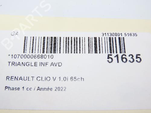 Right front suspension arm RENAULT CLIO V (B7_) 1.0 SCe 65 (B7MG) | BP29441666M13 