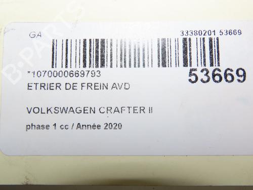 Right front brake caliper VW CRAFTER Van (SY_, SX_) 2.0 TDI FWD (SYB, SYC, SYD) | BP30447521M104