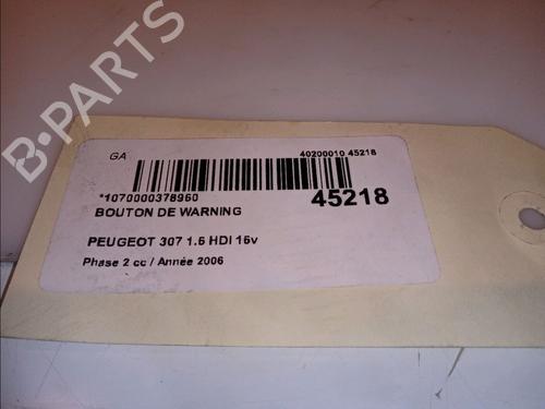 Used Warning switch PEUGEOT 307 (3A/C) 1.6 HDi (90 hp) 11100821