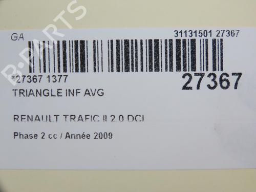 Used Left front suspension arm RENAULT TRAFIC II Van (FL) 2.0 dCi 115 (FL01, FL0U, FL00, FL0H, FL0M) (114 hp) 23173436