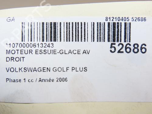 Viskermotor vindrute VW GOLF PLUS V (5M1, 521) 1.9 TDI (105 hp) 28833024