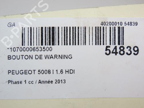 Used Warning switch PEUGEOT 5008 (0U_, 0E_) 1.6 HDi (114 hp) 28830237