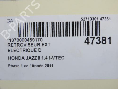 Used Right mirror Right mirror HONDA JAZZ III (GE_, GG_, GP_, ZA_) 1.3 i (GE6, GG3, GG6) (100 hp) 33222753 33222753
